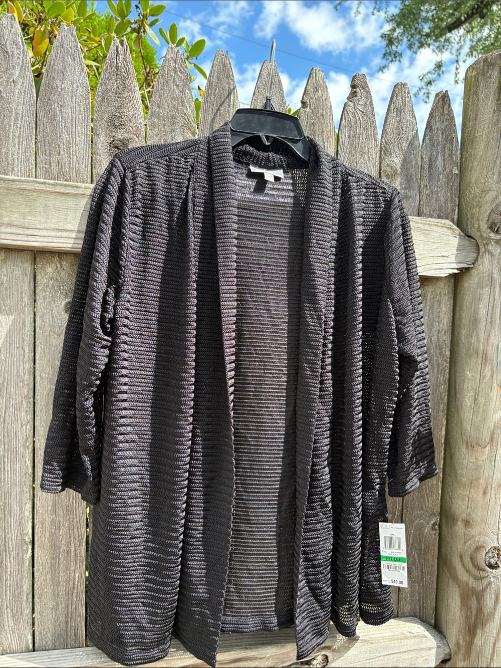JM Collection LP black mesh cardigan. NWT!!